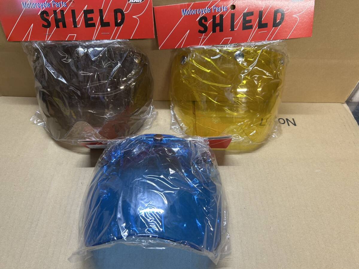 X133/未使用 モーターサイクル　シールド　3個セット_画像1