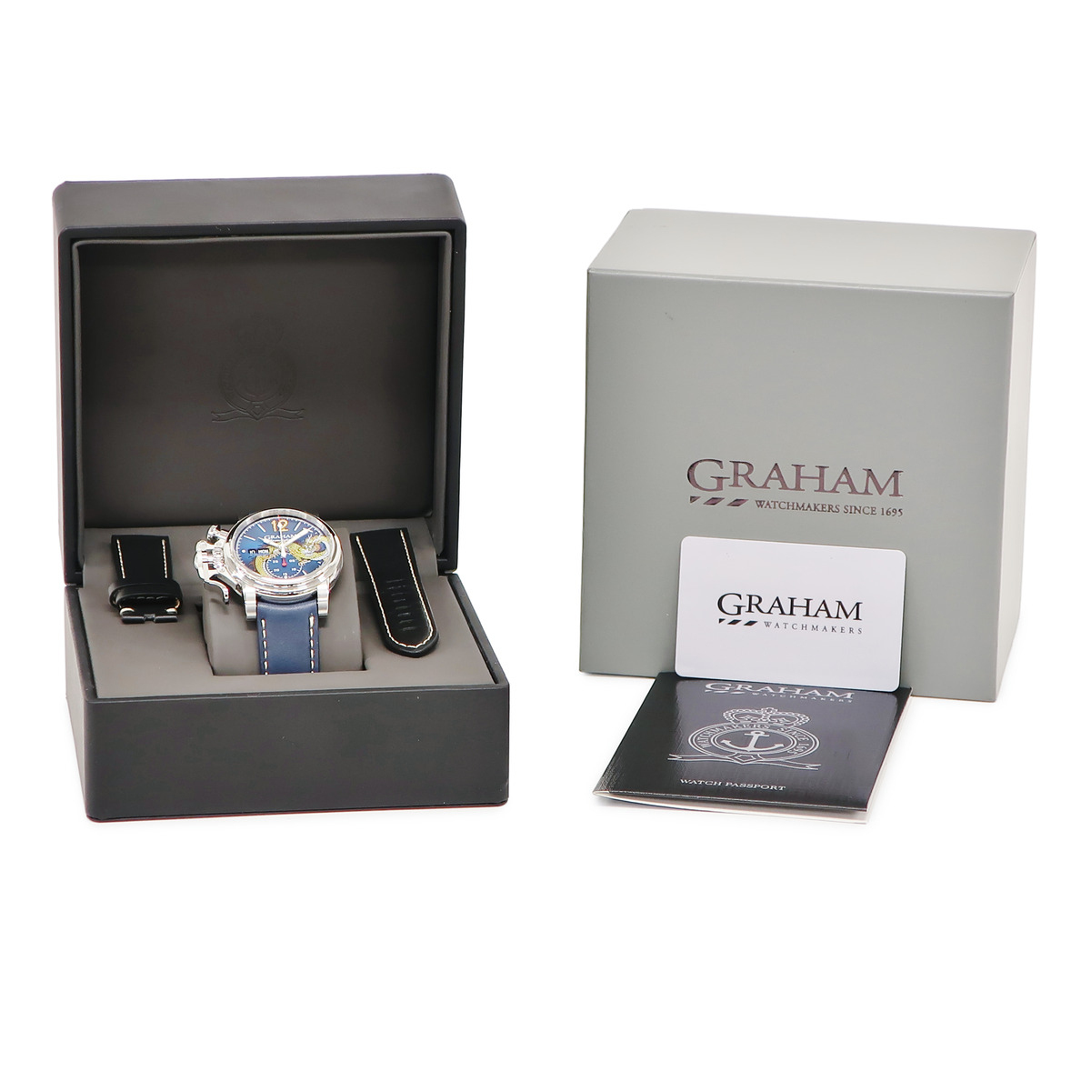 グラハム クロノファイター ヴィンテージ ノーズアート ドラゴン 2CVAS.U16A 新品同様 ブルー 限定 自動巻き_画像4