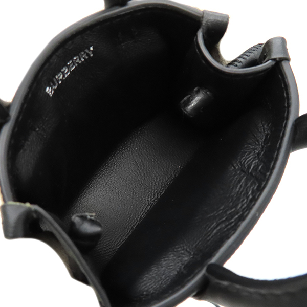 バーバリー ショルダーバッグ マイクロ デニー ショルダー レザー ベージュ 黒 ノバチェック 中古_画像7