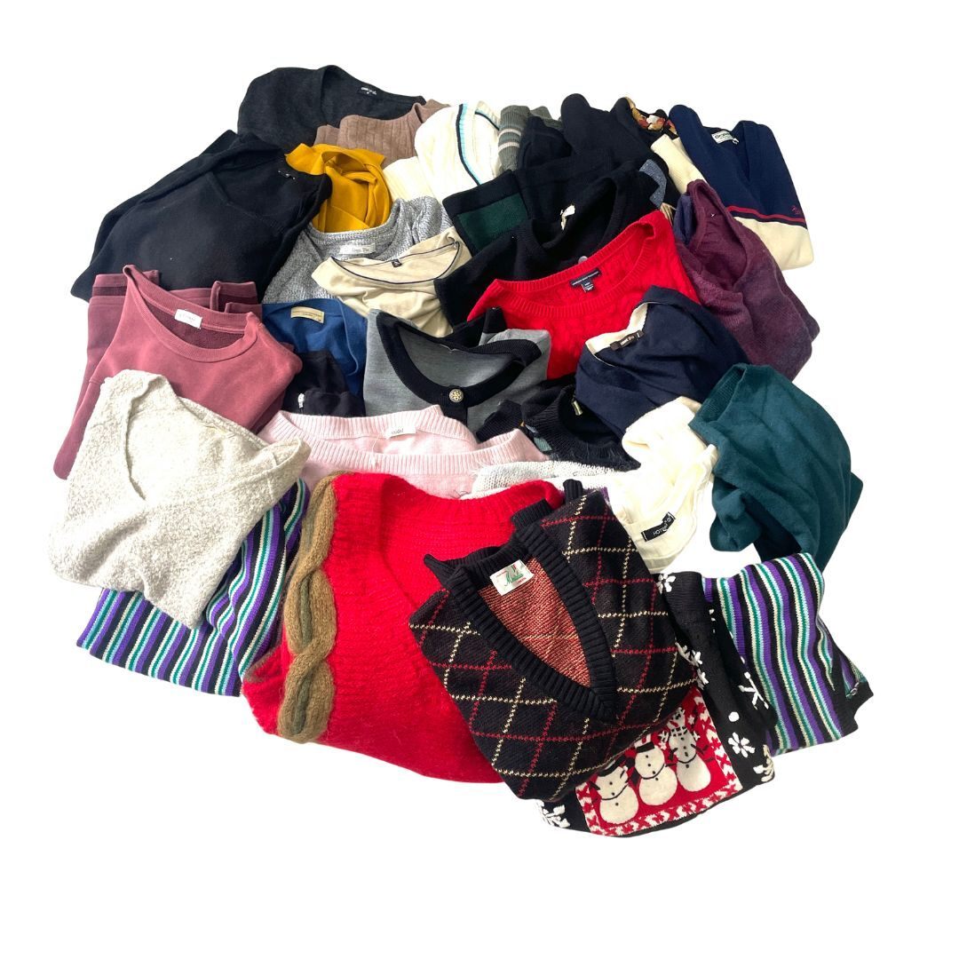 1円~★【1箱 30枚超】レディース トップス セーター カーディガン 冬物 アパレル 古着 スナイデル オリーブdeオリーブ 等 Y511-32_画像1