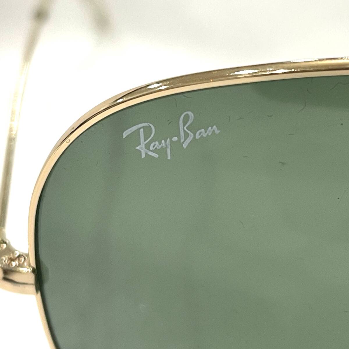 1円～★Ray-Ban レイバン サングラス RB3026 アビエーター 6214 ゴールド×グリーン AVIATOR LARGE METAL ケース付 Y508-475_画像9