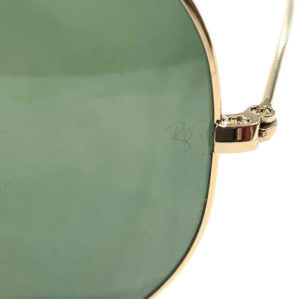 1円～★Ray-Ban レイバン サングラス RB3026 アビエーター 6214 ゴールド×グリーン AVIATOR LARGE METAL ケース付 Y508-475_画像10