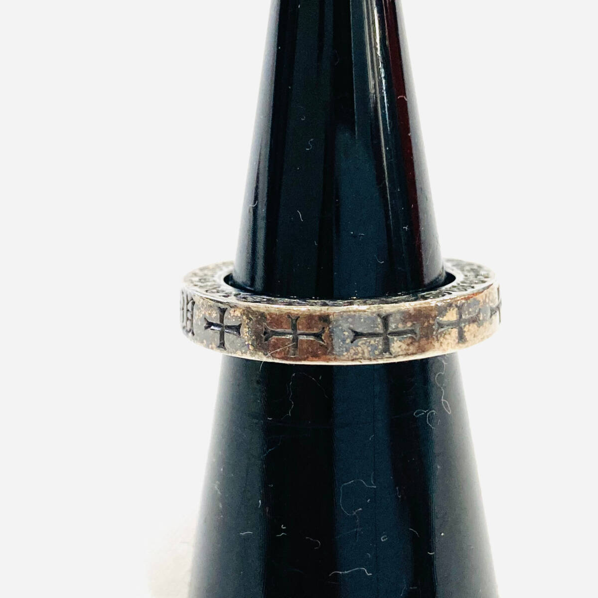 1円~★CHROME HEARTS クロムハーツ スペンサーリング 指輪 2001 925 8号相当 インボイス 保証書付き S511-1_画像4
