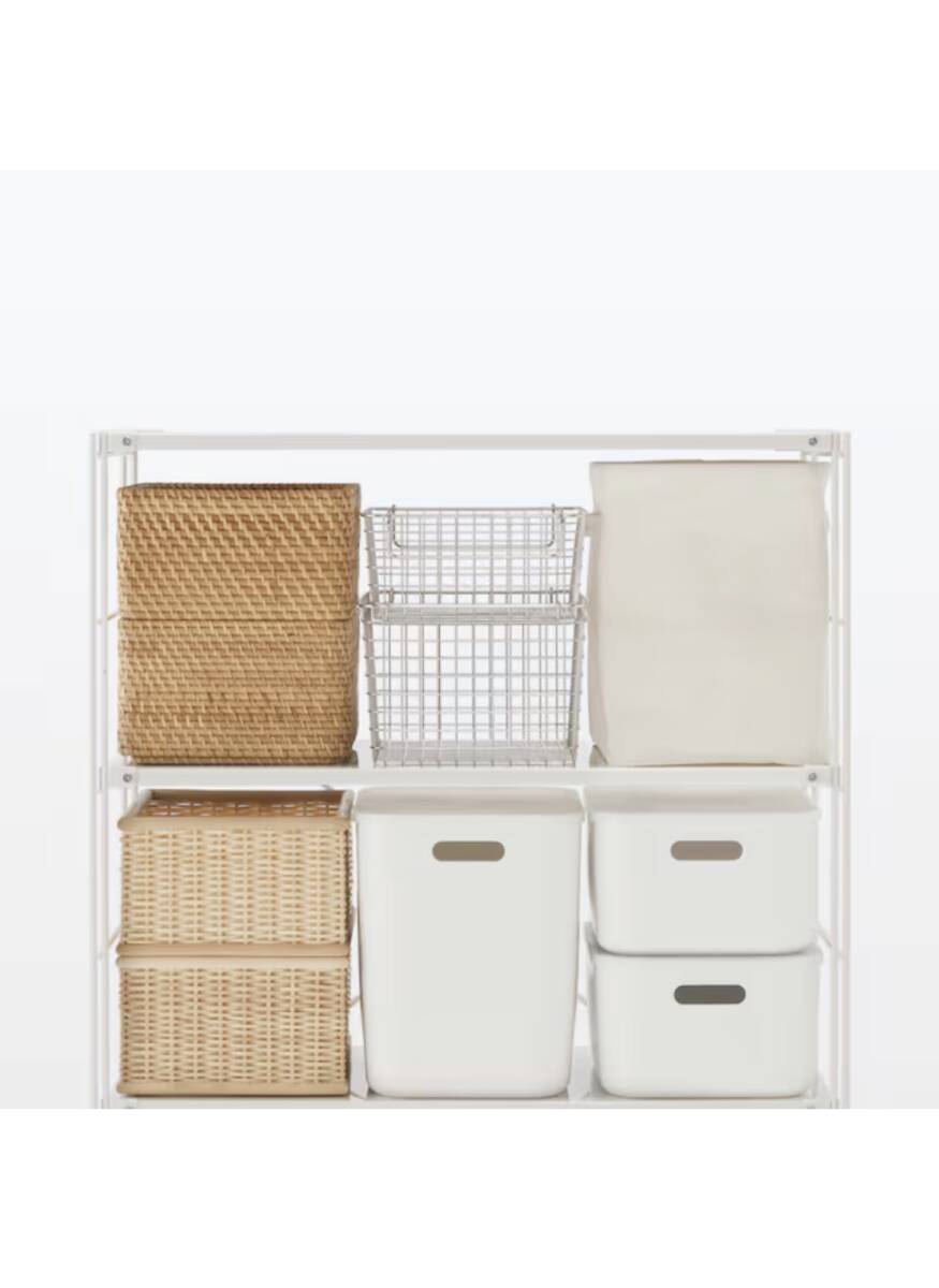 ★未使用★MUJI/無印良品【スチールユニットシェルフ・スチール棚セット・ワイド・中・ライトグレー】幅８６×奥行４１×高さ１２０ｃｍ_画像6