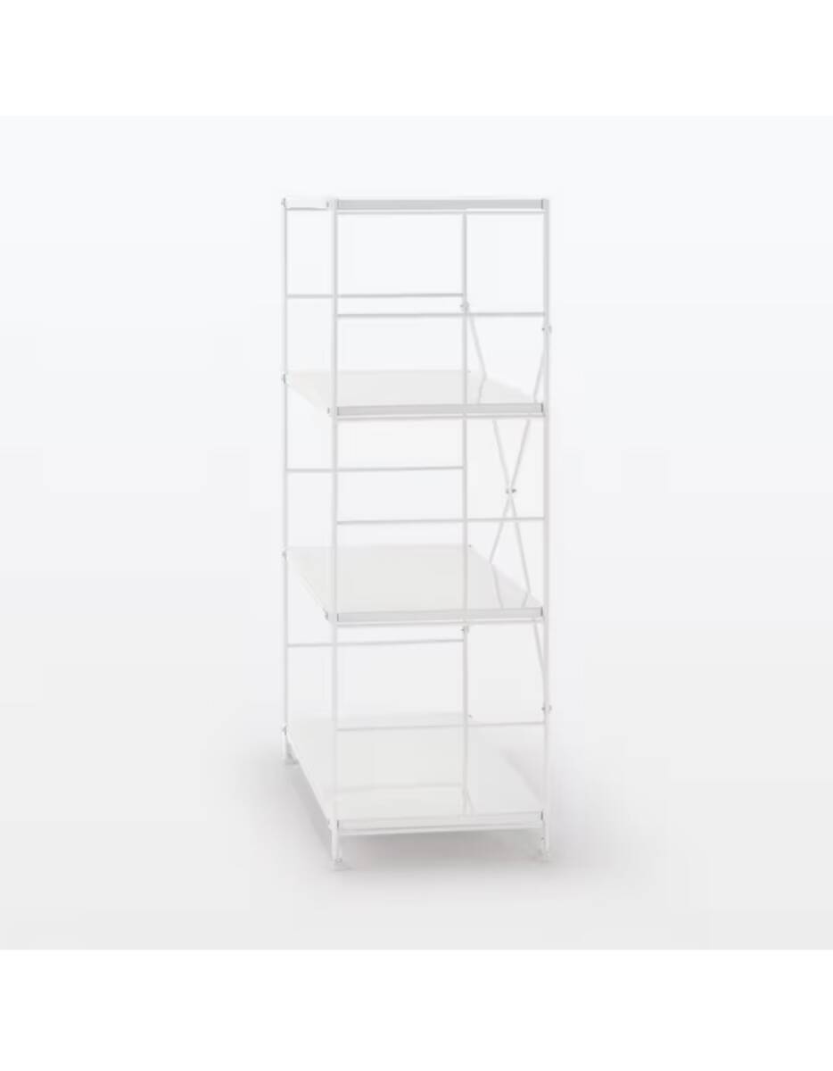 ★未使用★MUJI/無印良品【スチールユニットシェルフ・スチール棚セット・ワイド・中・ライトグレー】幅８６×奥行４１×高さ１２０ｃｍ_画像3