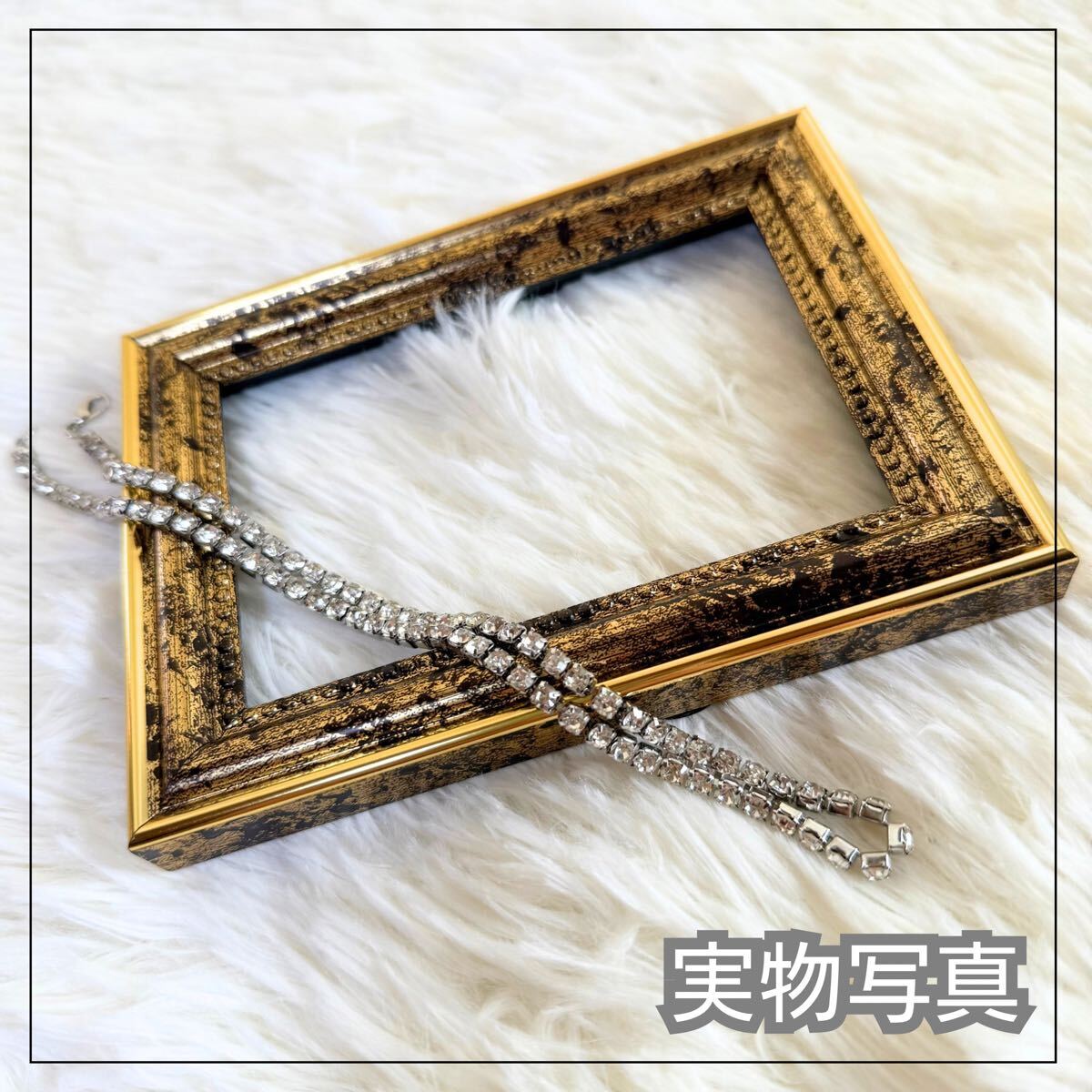 CZ ダイヤモンド ネックレス 45cm 18inch テニスチェーン ジルコニアダイヤ ブリンブリン_画像4