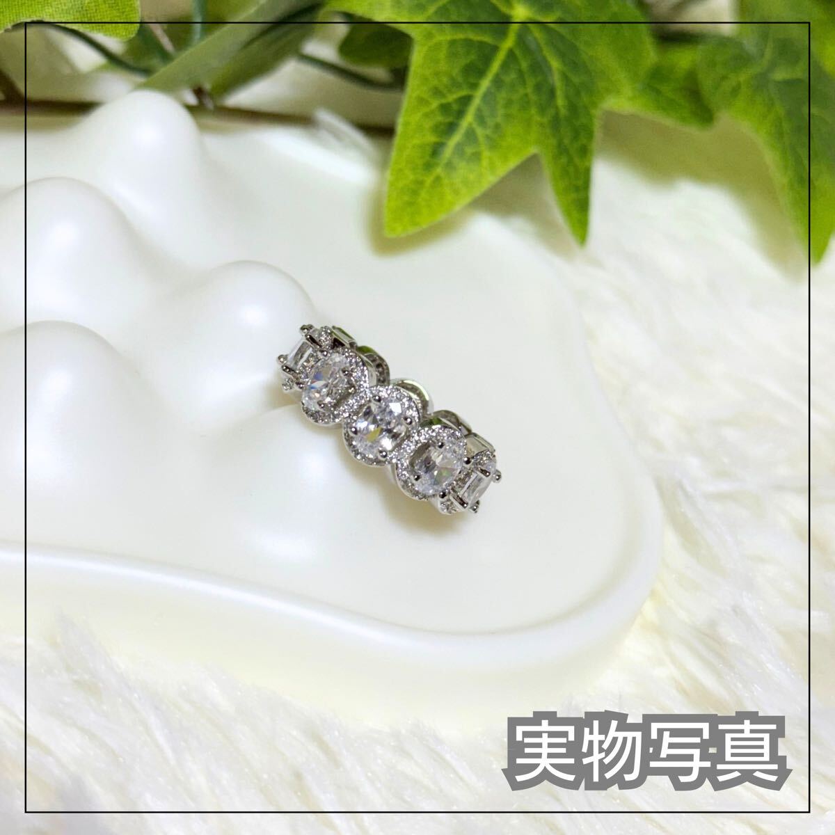 【10号】フルエタニティリング 豪華 シルバー CZダイヤ ジルコニア 上品 華奢_画像10