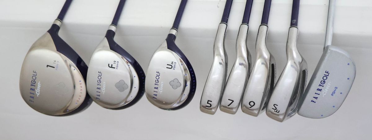 ●訳有激安！レディース 8本セット！FAIRGOLF（フェアリー）★Clover　クローバー　FGH-3　1W＆FW＆UT＆アイアン4本＆パター　L（83365_画像2