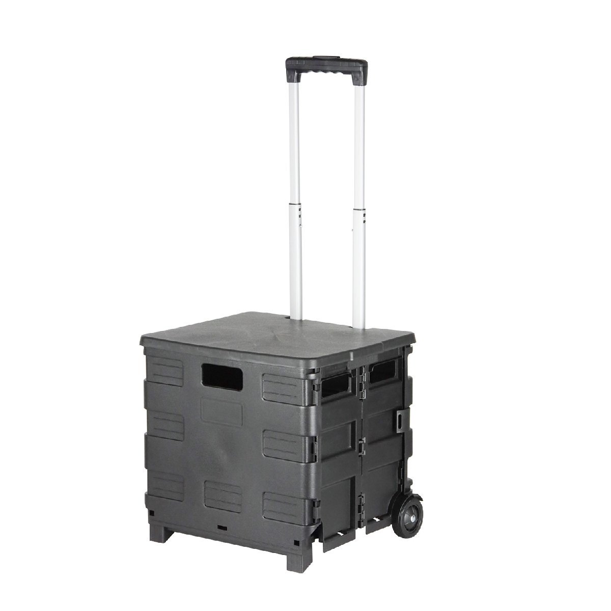 蓋付きキャリーカート キャリーカート 30L 耐荷重25kg 折り畳み アウトドアワゴン ブラック キャンプ 公園 運動会 荷物 移動 ショッピング_画像2