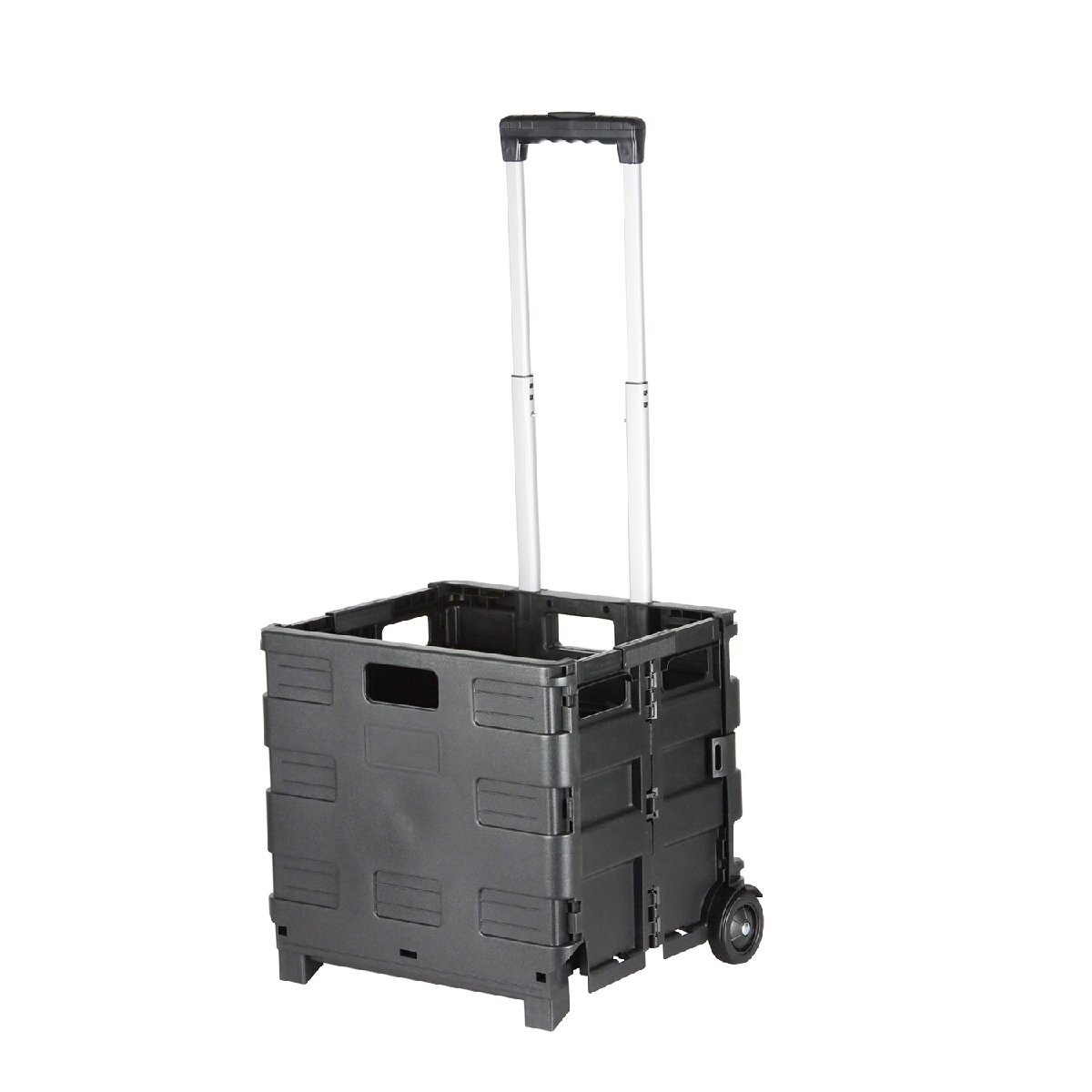 蓋付きキャリーカート キャリーカート 30L 耐荷重25kg 折り畳み アウトドアワゴン ブラック キャンプ 公園 運動会 荷物 移動 ショッピング_画像3