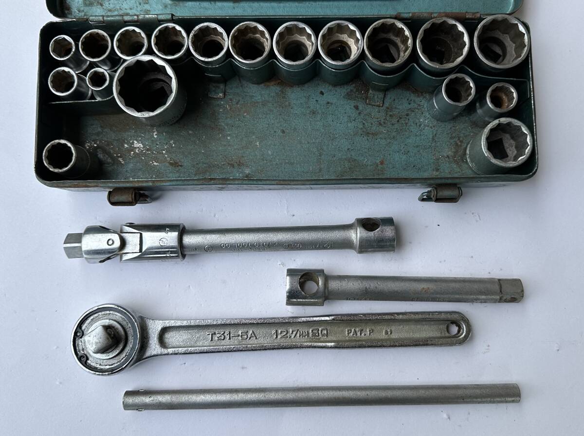 1 иен ~[ б/у товар ]KTC гнездовой ключ комплект вращение na руль дюймовый размер 12.7sq 13ko комплект +5ko