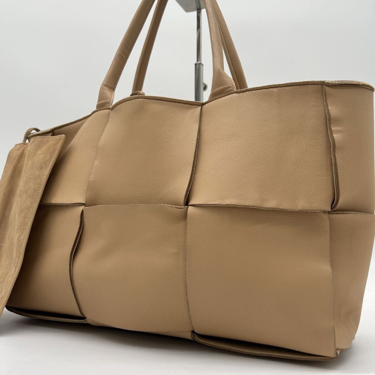 1 иен * прекрасный товар * BOTTEGA VENETA Bottega Veneta aruko большая сумка maxi сетка кожа натуральная кожа A4 Brown мужской женский 