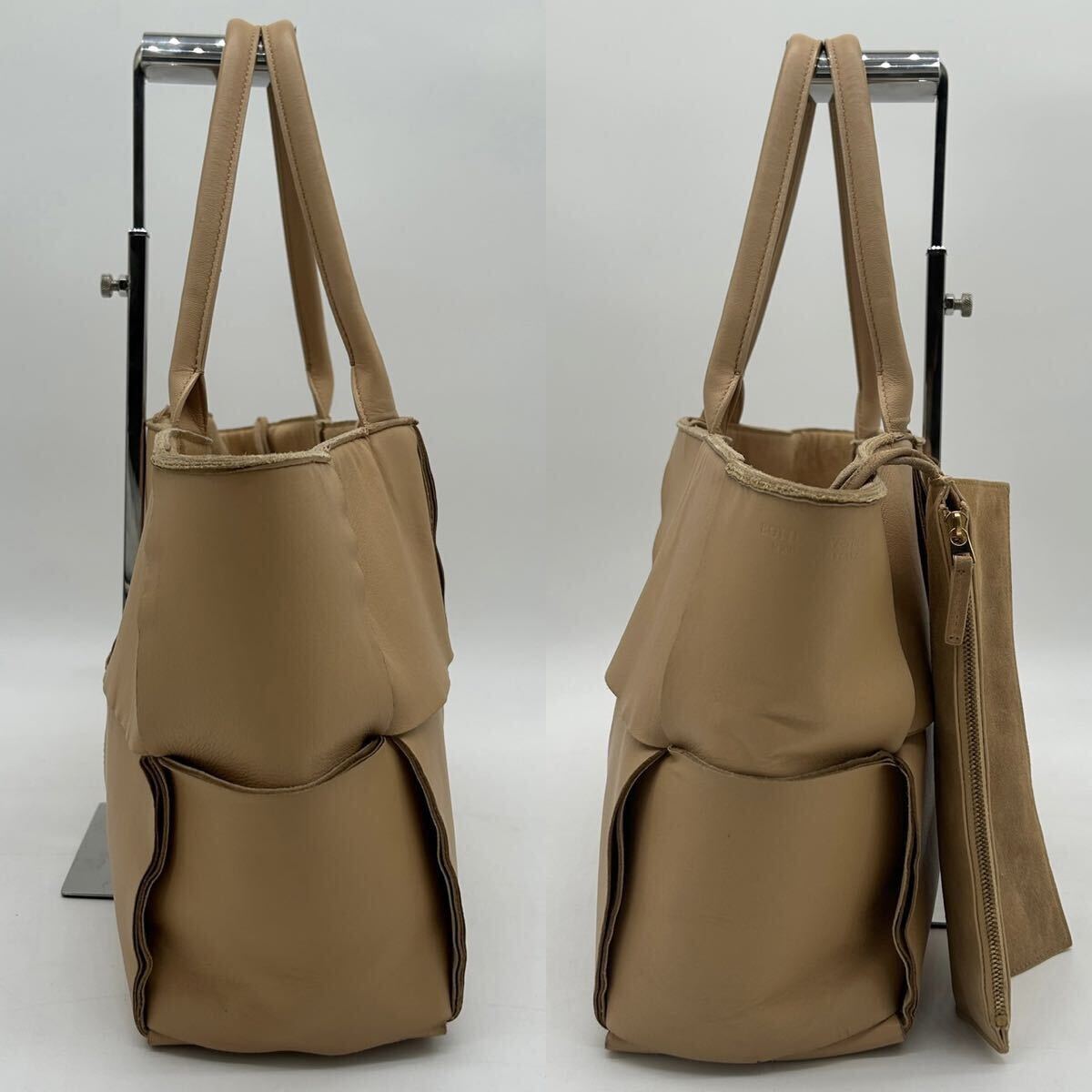 1 иен * прекрасный товар * BOTTEGA VENETA Bottega Veneta aruko большая сумка maxi сетка кожа натуральная кожа A4 Brown мужской женский 