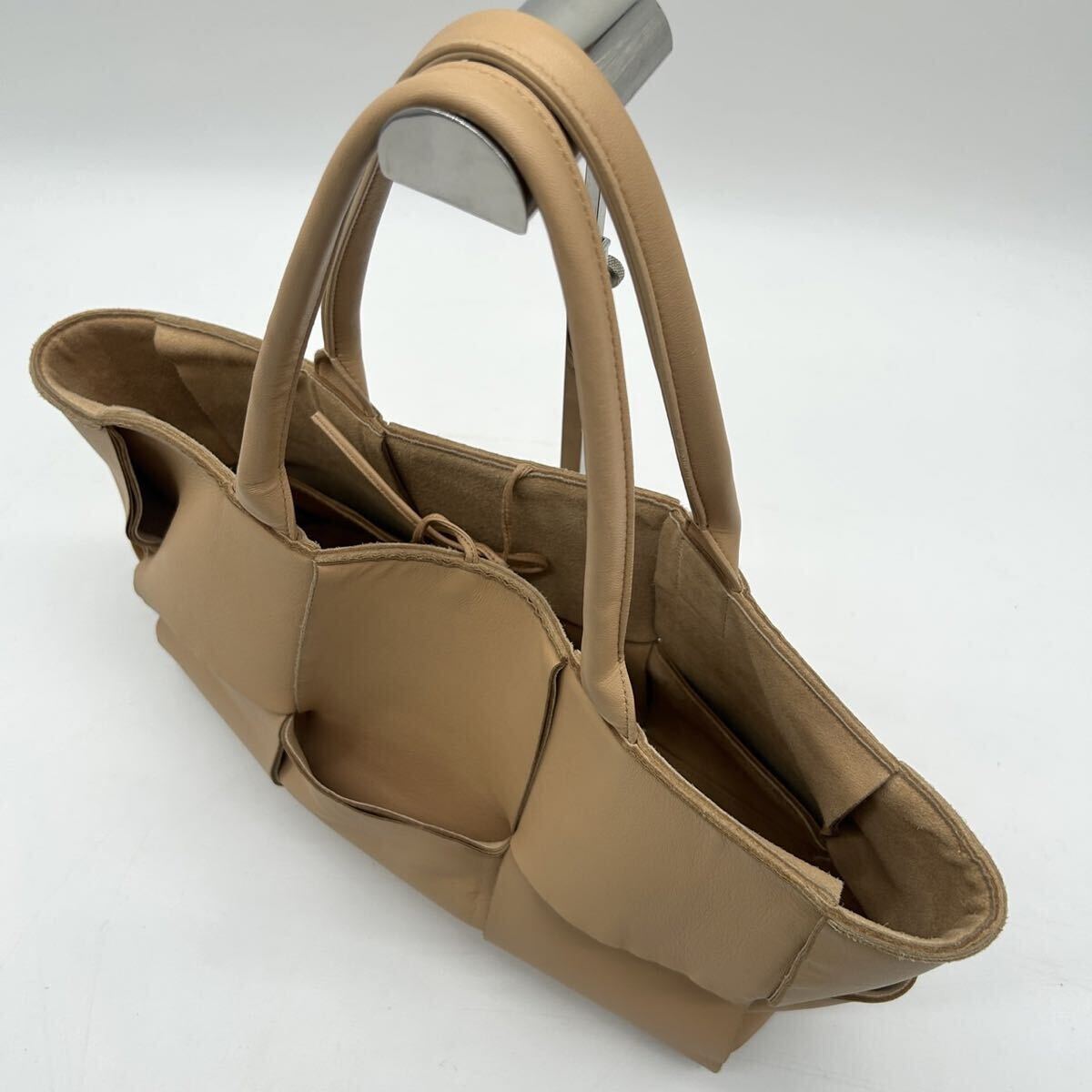 1 иен * прекрасный товар * BOTTEGA VENETA Bottega Veneta aruko большая сумка maxi сетка кожа натуральная кожа A4 Brown мужской женский 