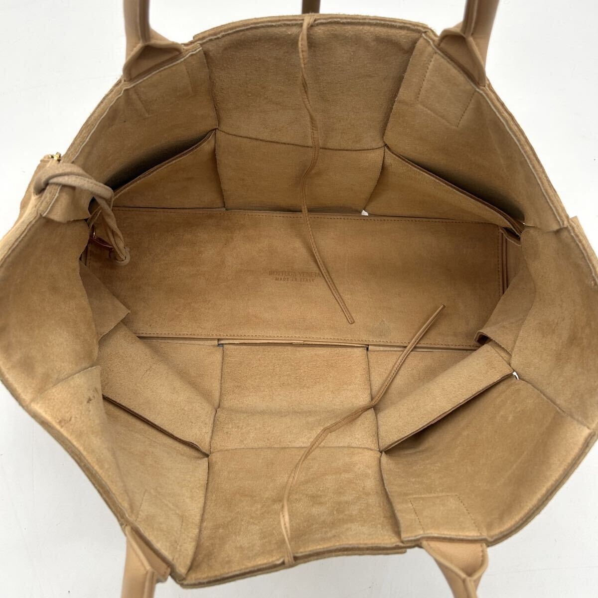 1 иен * прекрасный товар * BOTTEGA VENETA Bottega Veneta aruko большая сумка maxi сетка кожа натуральная кожа A4 Brown мужской женский 