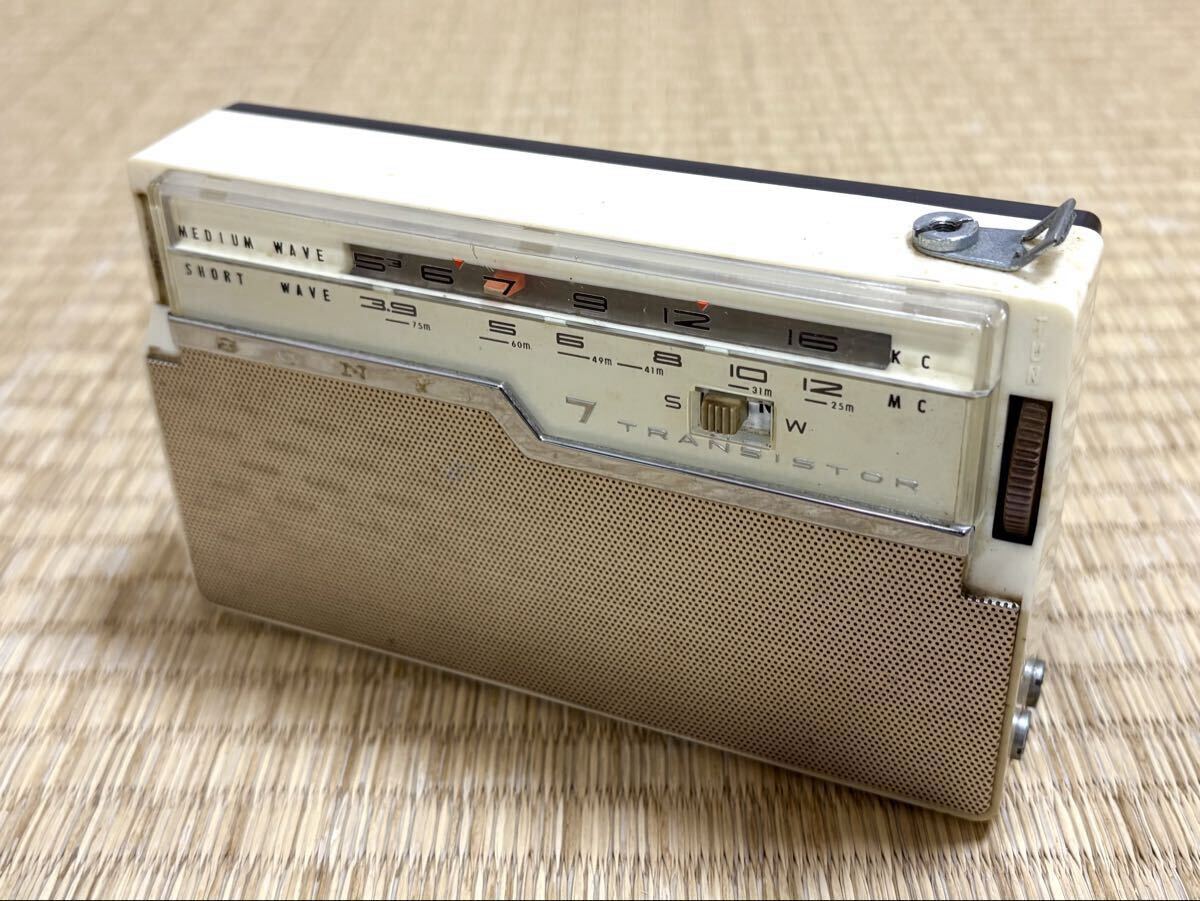  античный [1959 год производства /SONY( Sony )7 камень транзистор MW*SW2 частота радио TR-710B] рабочий товар Showa роман Showa Retro 