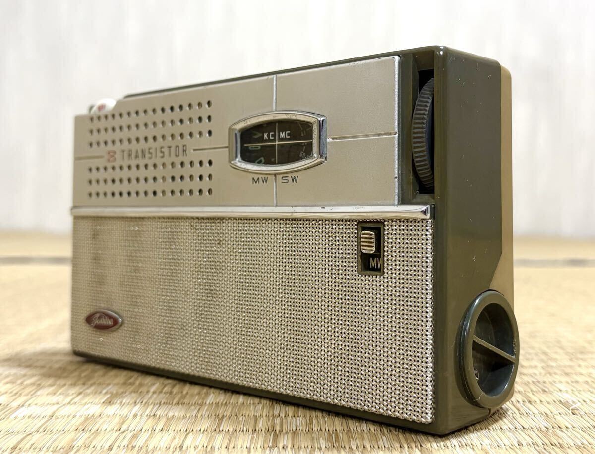  Vintage [1960 год производства / Toshiba портативный 8 камень транзистор MW*SW2 частота радио 8TM-373S] с некоторыми замечаниями Junk товар Showa роман Showa Retro 