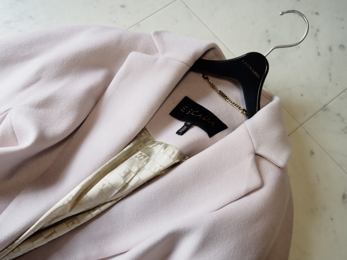 新品同様★エスカーダ ESCADA★45万★優しいピンク★カシミヤ100％ オーバーサイズ ロングコート size ML相当_画像5