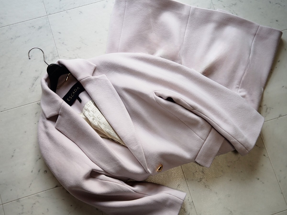 新品同様★エスカーダ ESCADA★45万★優しいピンク★カシミヤ100％ オーバーサイズ ロングコート size ML相当_画像4