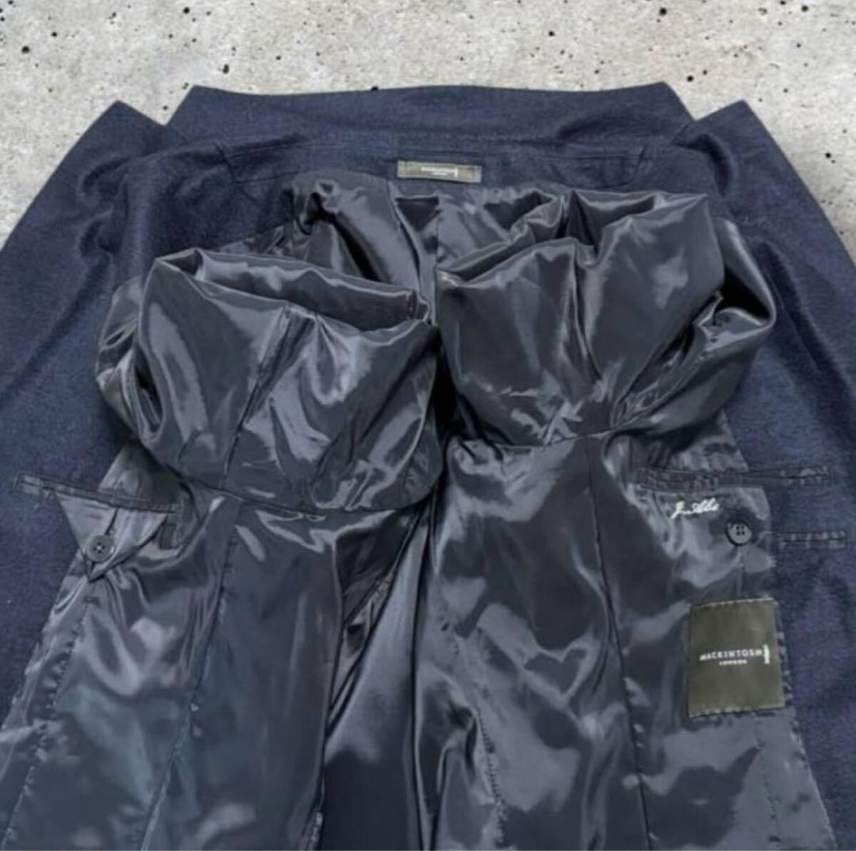 良品 現行タグ MACKINTOSH LONDON マッキントッシュ ロンドン ウール テーラードジャケット アンコン ブレザー サイズ38 ネイビー 2B_画像6