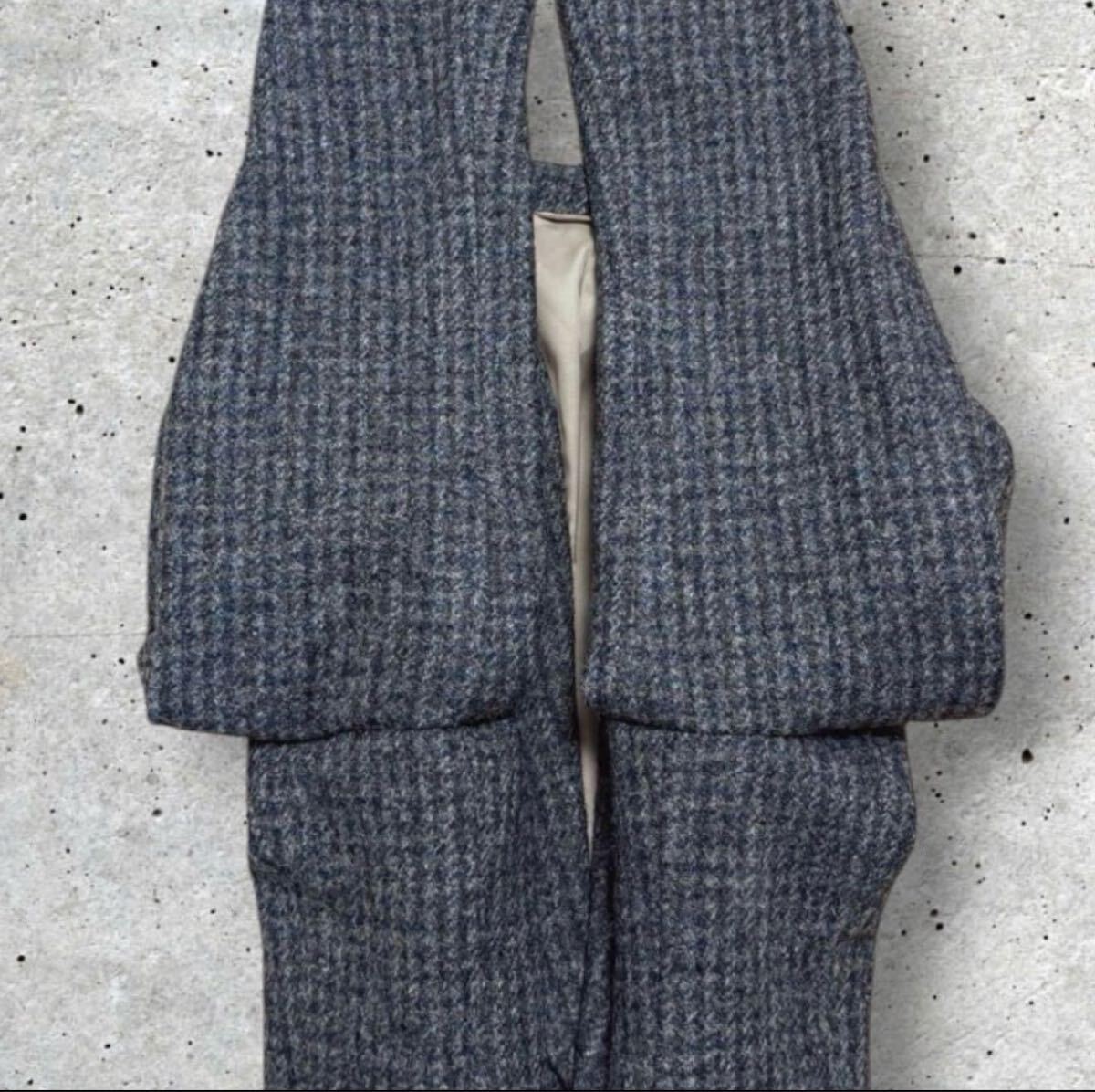 良品 Harris Tweed ハリスツイード 千鳥格子 ハウンドトゥース 総柄 くるみボタン テーラードジャケット ブレザー 2B A6 Lサイズ相当_画像4