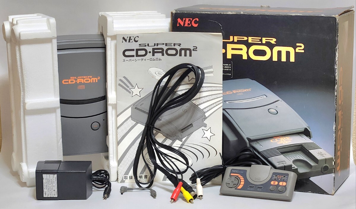 中古 美品 NEC SUPER CD-ROM2 スーパーシーディーロムロム PC CD 箱 説明書 コントローラー アダプター 付き_画像1