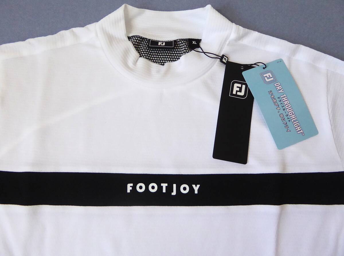FOOTJOY GOLF フットジョイ ゴルフ チェストライン 吸汗速乾 UVケア ストレッチ モックネック長袖シャツ　XL　白　_画像2