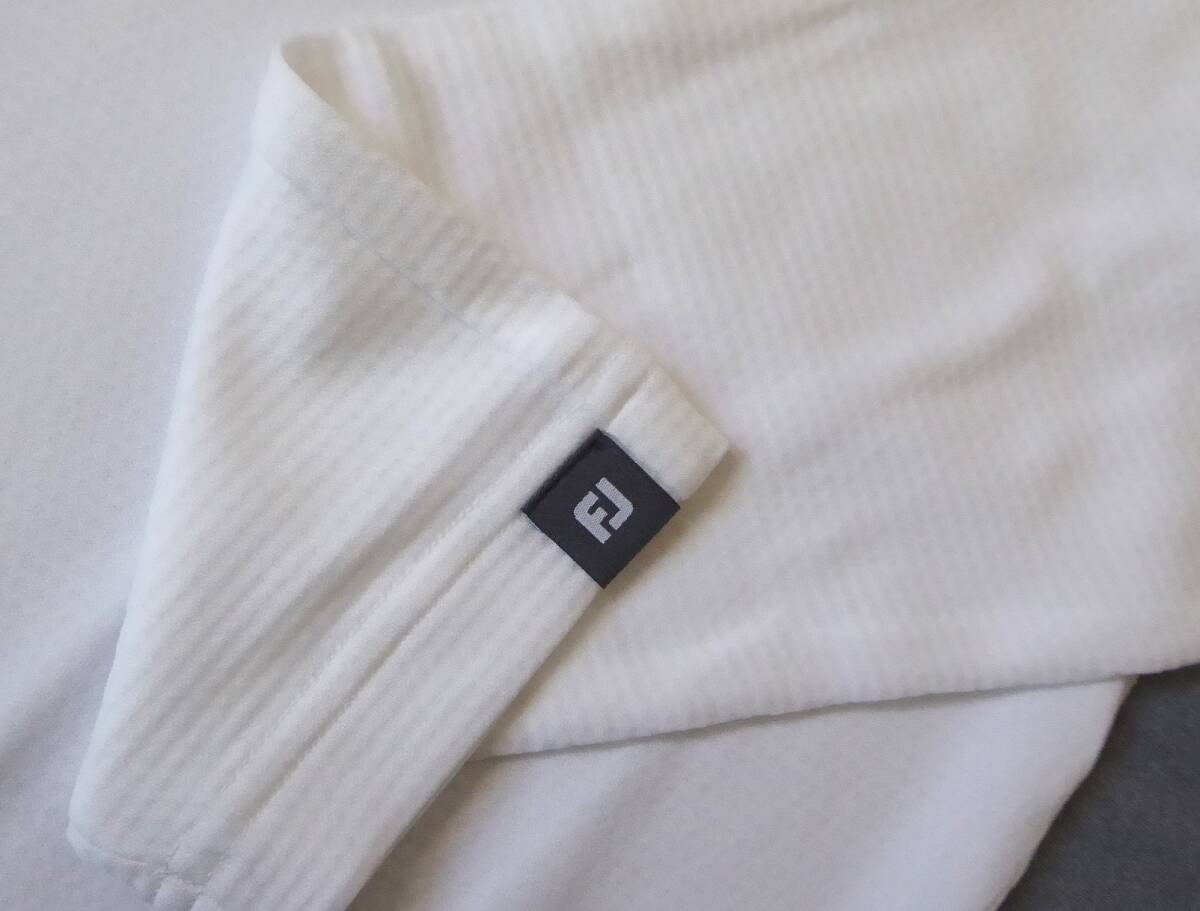 FOOTJOY GOLF フットジョイ ゴルフ チェストライン 吸汗速乾 UVケア ストレッチ モックネック長袖シャツ　XL　白　_画像7