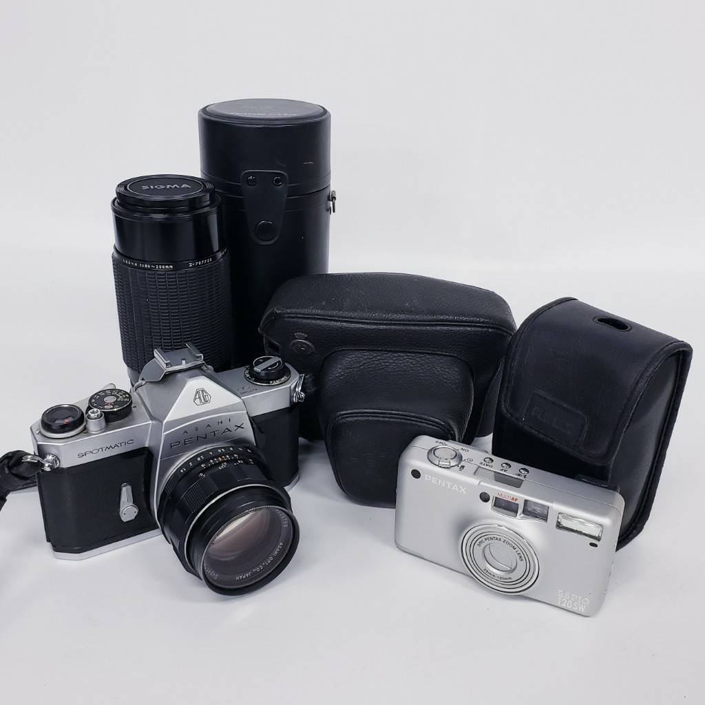 25札/A019313-1/SR3000/E115-566/PENTAX フィルム一眼レフカメラ /フィルムコンパクトカメラ レンズ 2点 SIGMA/PENTAX_画像1
