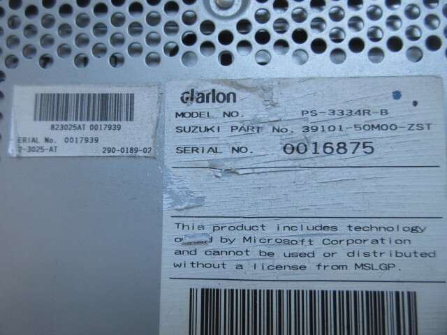 スズキ MRワゴン エコ MF33S CDデッキ CDプレーヤー タッチパネルオーディオ クラリオン PS-3334R-B 39101-50M00-ZST H24年 モコ MG33S_画像6