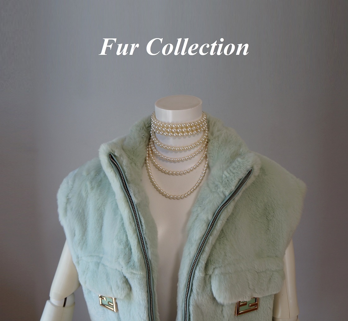 柔らかなベビーグリーンが抜け感をプラス☆SALE！新品レッキスファーベスト淡い緑 ファージレベスト ベビーグリーン ボアベスト毛皮ベスト_画像3