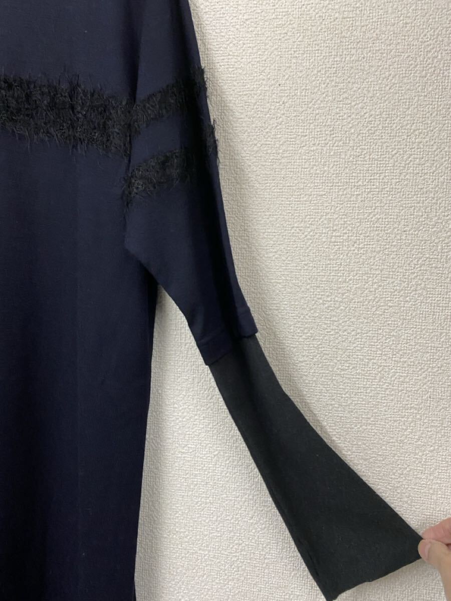 ♪ 送料無料　レリアン Leilian ニットワンピース　サイズ13+ ネイビー　美品_画像3