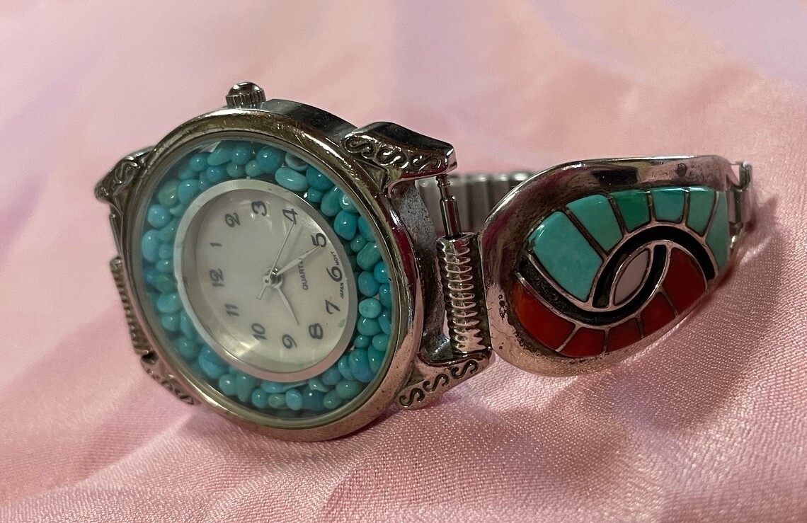 アメリカ買付け インディアン・ジュエリー ターコイズ レディース腕時計 Amy_画像3