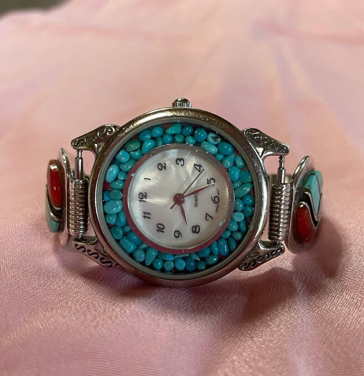 アメリカ買付け インディアン・ジュエリー ターコイズ レディース腕時計 Amy_画像2