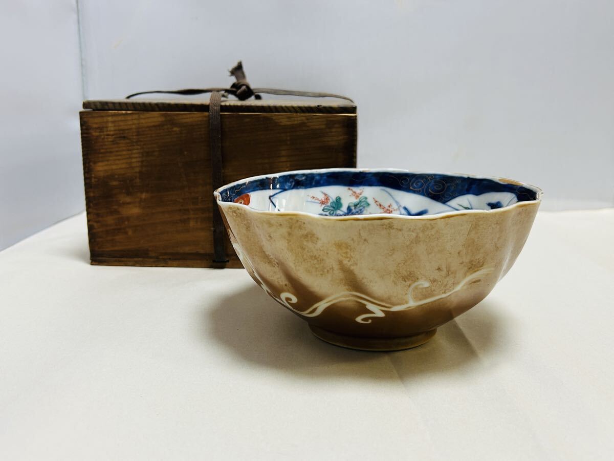 古伊万里 色絵 金彩 龍文 鉢 角福_画像10