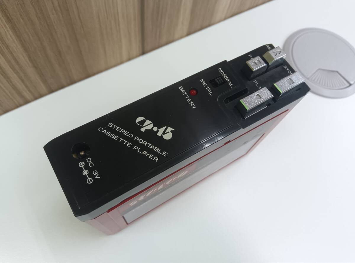 HITACHI CP-15 PERDISCO Vintage PORTABLE CASSETTE PLAYER 日立 レトロ ポータブルカセットプレーヤー ジャンク ◆0231_画像2