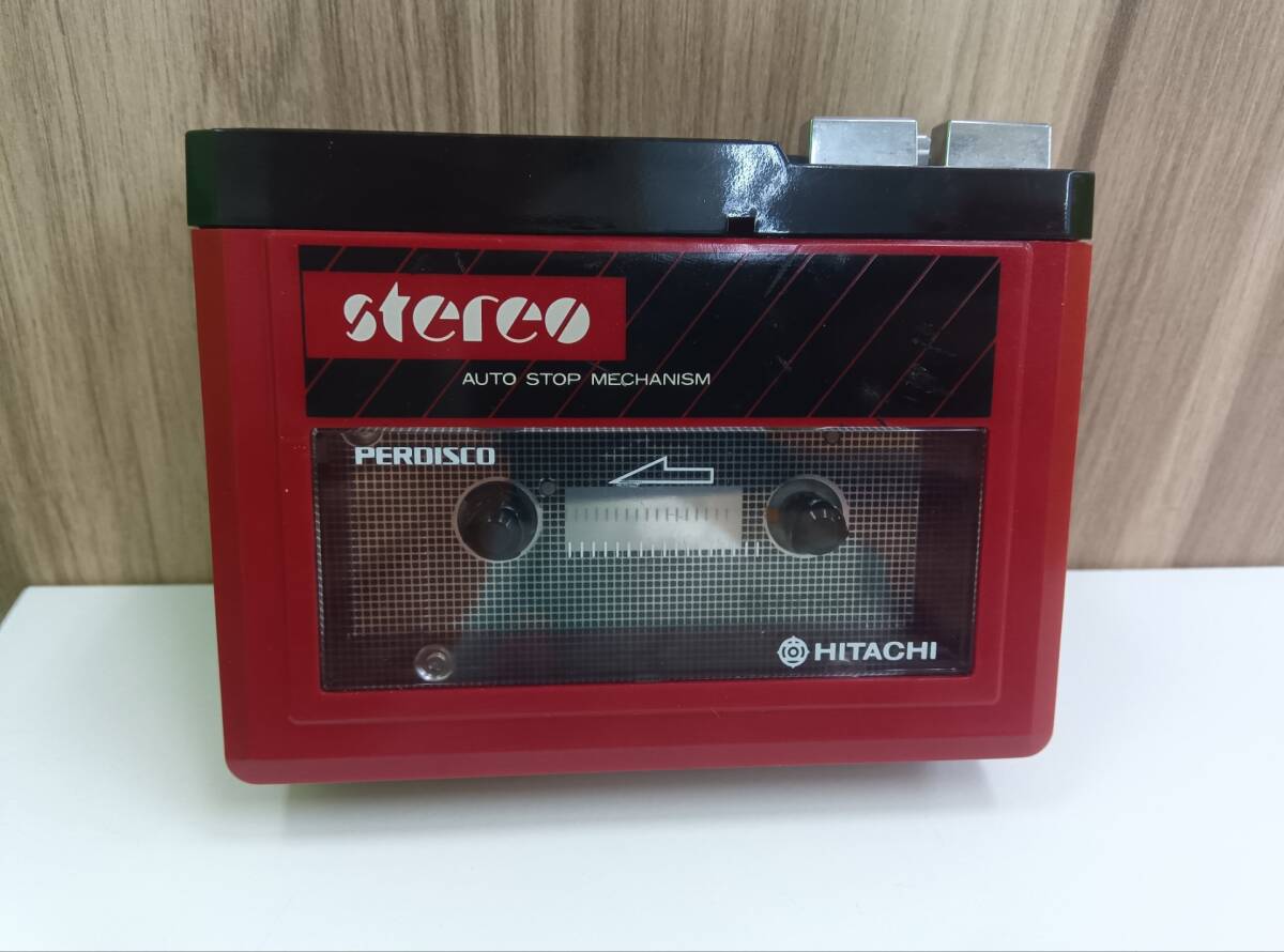 HITACHI CP-15 PERDISCO Vintage PORTABLE CASSETTE PLAYER 日立 レトロ ポータブルカセットプレーヤー ジャンク ◆0231_画像1