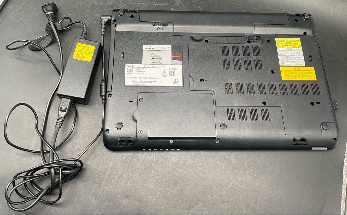 FY3330 NEC パーソナルコンピュータ LaVie PC-LS150RSB 通電動作確認済みです　初期化済み ノートパソコン　ケーブル付き_画像9