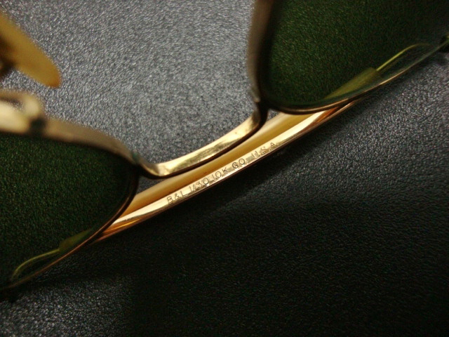 60s~70s Vintage B&L USA RayBan OUTDOORSMAN 10K GO金張りGoldゴールドGreen RB3ボシュロムBLアウトドアーズマンMETALアメリカ製#メタル_画像2