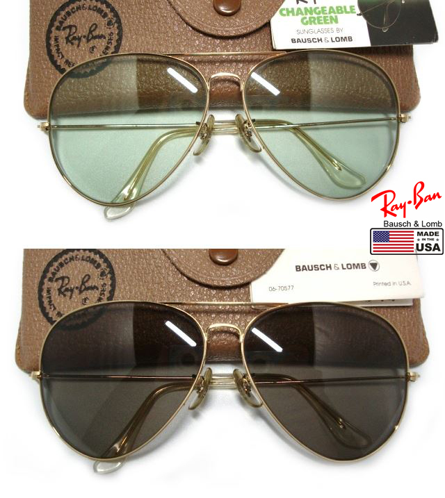 希少Vintage B&L RayBan LARGE METAL 2 Changeable 62mm調光レンズ チェンジブルBLボシュロムUSAアメリカ製Goldラージ メタルⅡゴールド金_画像1