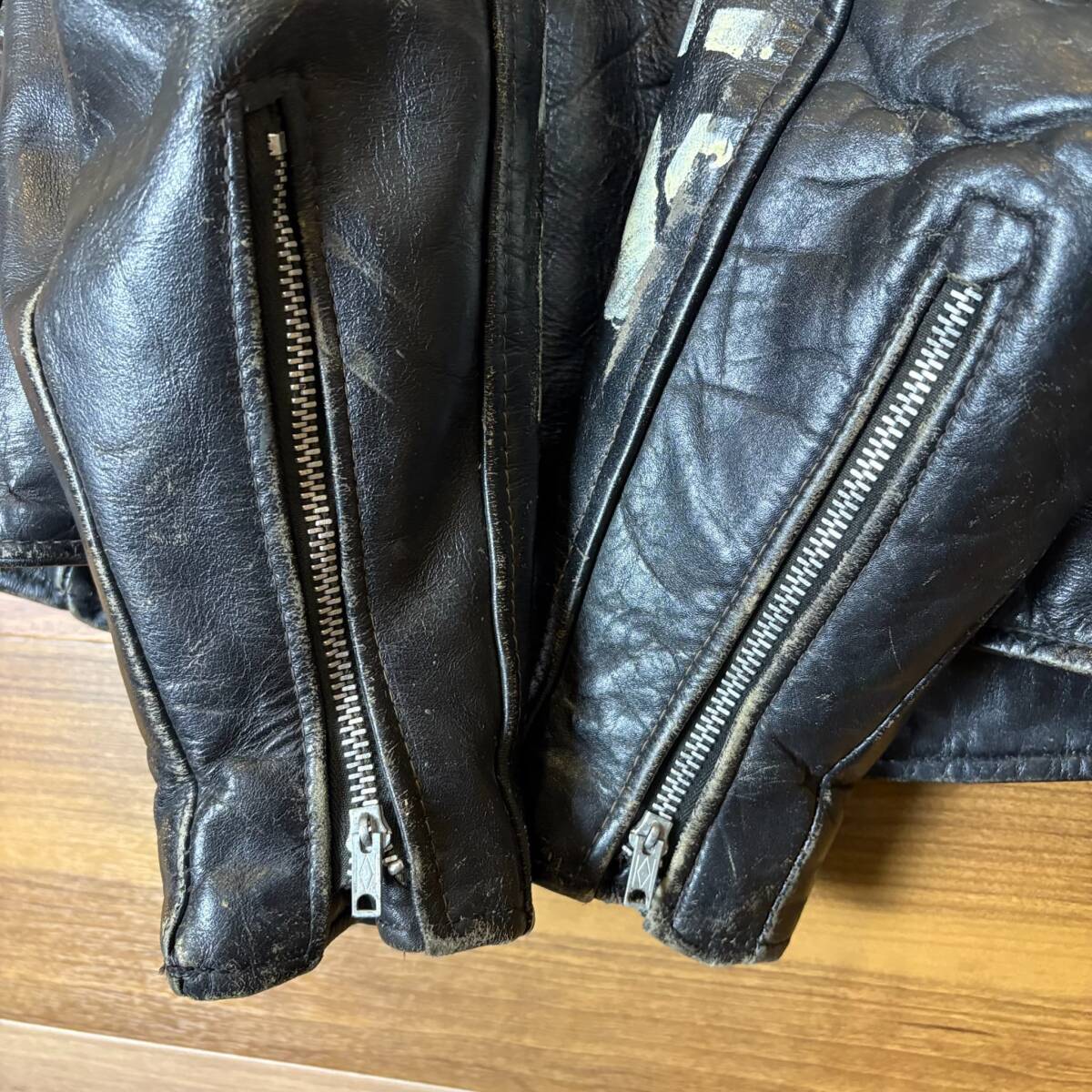 スペシャル ペイント 70s HARLEY DAVIDSON ハーレーダビッドソン ライダースジャケット レザー 革 サイズ 40 メンズ L位 古着 r25092475_画像9
