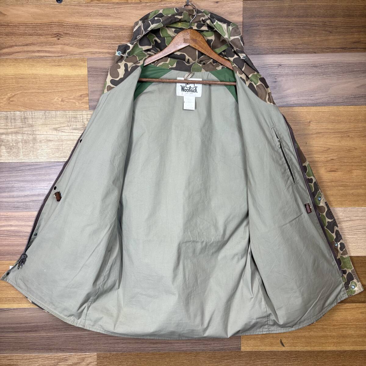 USA製 70s WOOLRICH ウールリッチ ダックハンターカモ柄 マウンテンパーカー サイズ メンズ M アメリカ製 70年代 VINTAGE 古着 r25111164_画像2