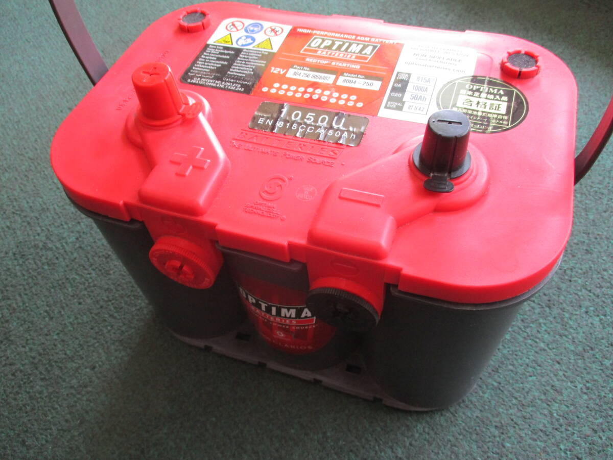 オプティマバッテリー OPTIMA レッドトップ U-4.2 1050U サイドターミナル付　１２V アストロ等_画像1