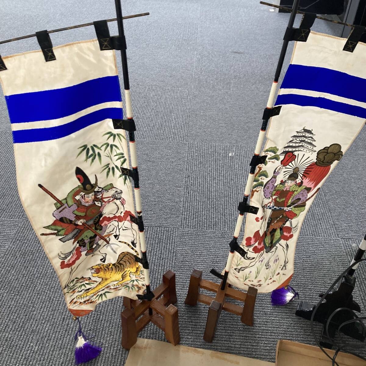 tk2348　【3個口】金小札朱縅之大鎧 子供大将飾 紫峰作 端午の節句 五月人形 飾りセット_画像2