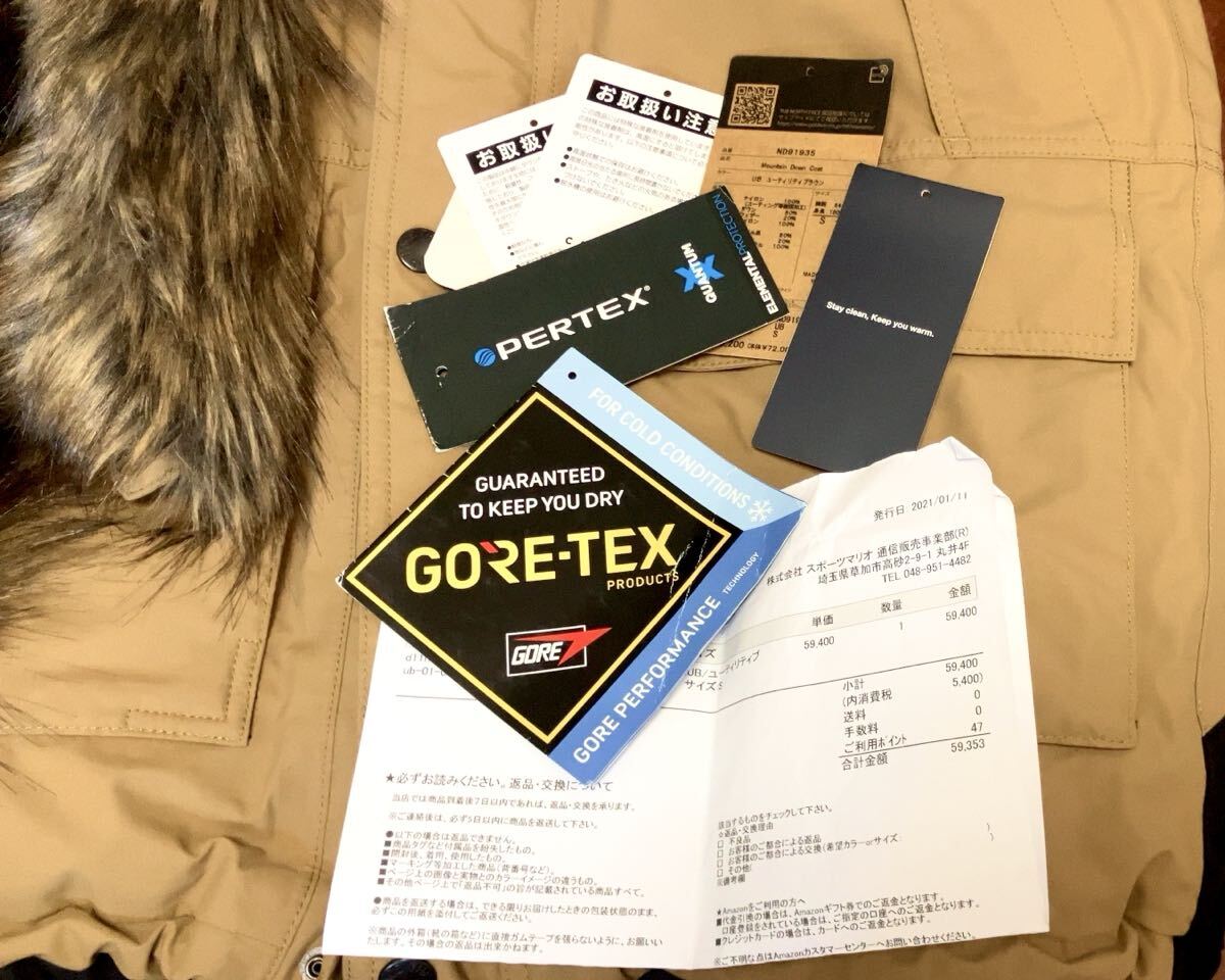 ラクーンファー付属 THE NORTH FACE ノースフェイス GORE-TEX マウンテンダウンコート ND91935 ユーティリティブラウン S_画像3