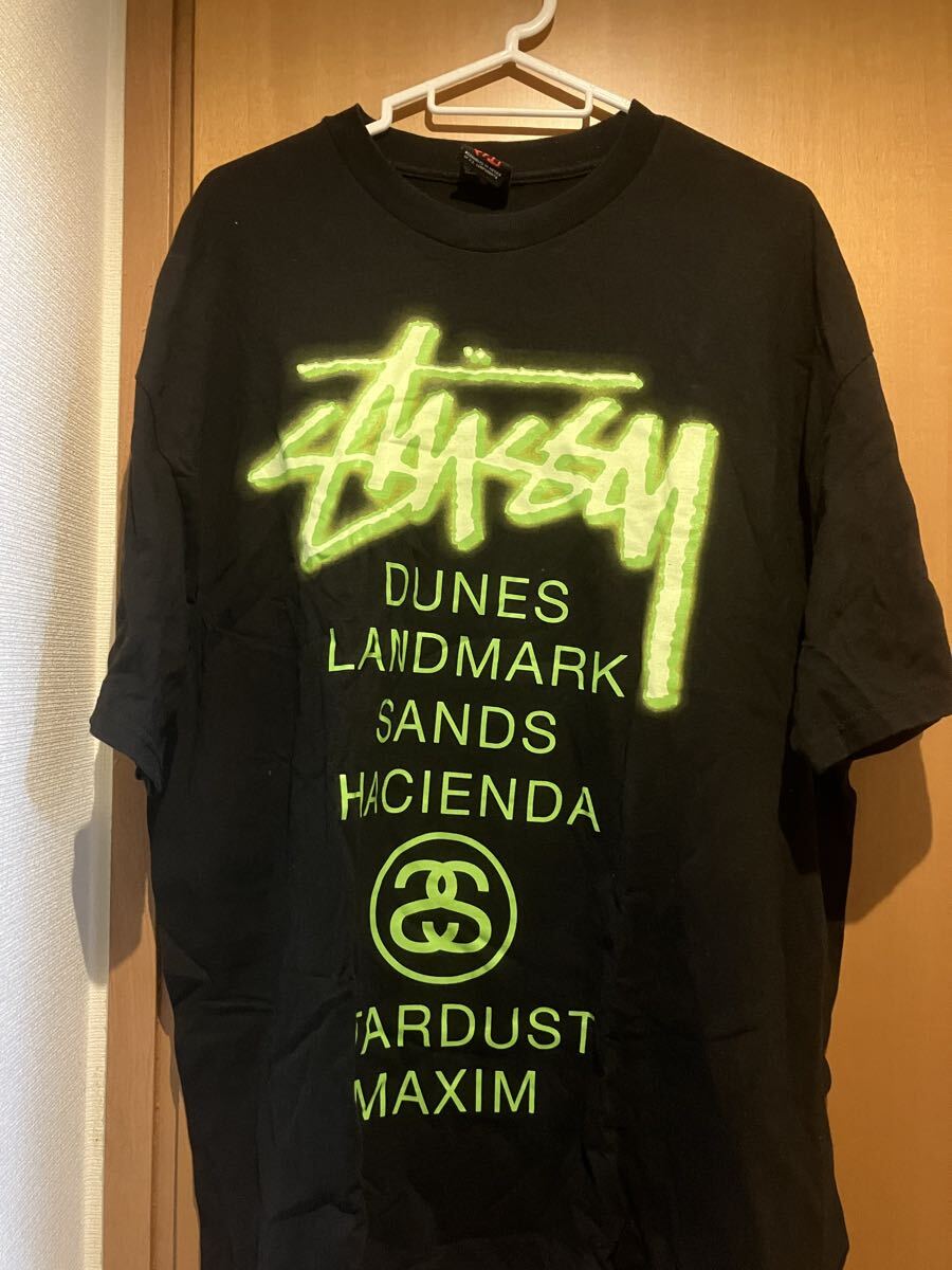 ステューシー ワールドツアー Tシャツ STUSSY RUN REBEL RUN ショーンフォント XLサイズ USED (ハルク Movie T ストックロゴ world tour)_画像2