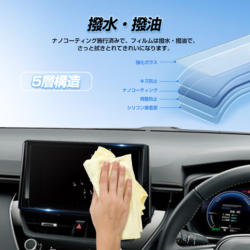 『FLD2051』カローラ 210系 カローラ ツーリング カローラ スポーツ カローラ クロス カーナビ保護フィルム 強化ガラス フィルム ナビ 画面_画像9