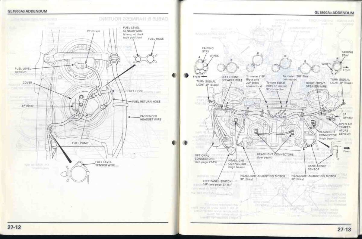 [p0544]2002 год английская версия HONDA GL1800A Goldwing магазин manual приложение 27 ( Honda ).