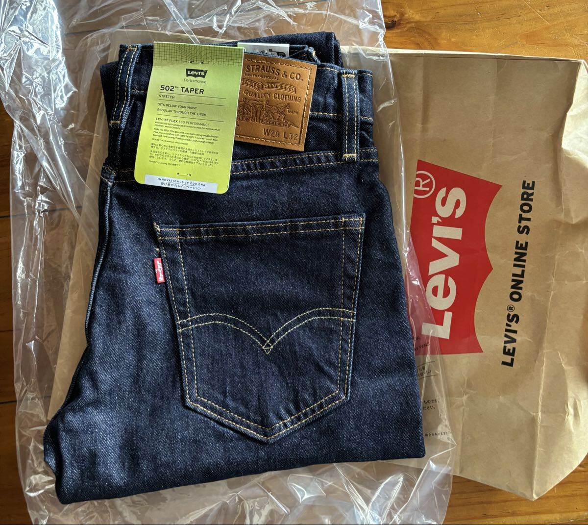 новый товар Levi's 502 конический w28 Levi's темный индиго новый товар Levi's 502 конический w28 Levi's темный индиго