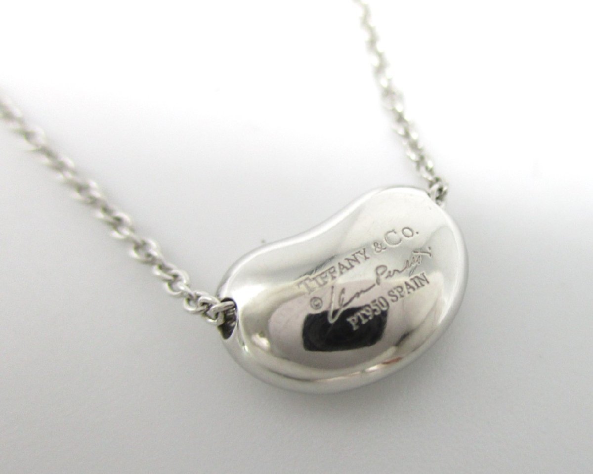■ティファニー■美品■ビーン デザイン ペンダント ダイヤモンド ネックレス PT950■_画像5